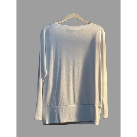 HTF NWT White House Black Market WHBM L/S Banded Bottom Top White Size M - Picture 3 of 11